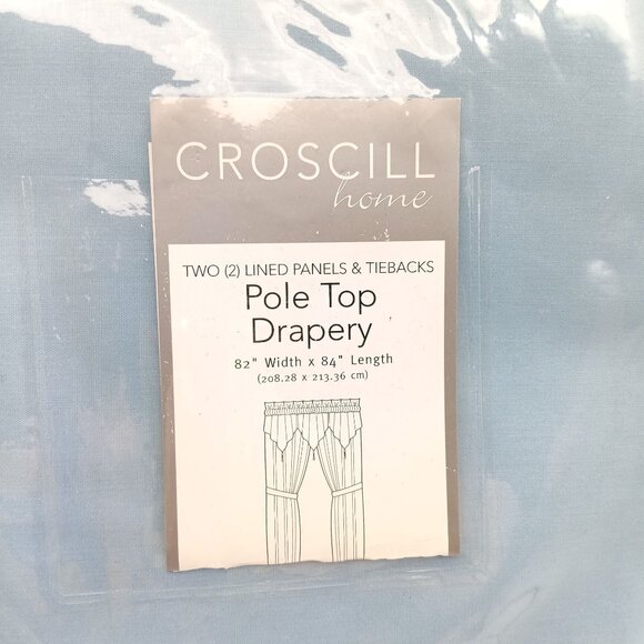 Croscill Home Blue Drapery, Pole Top Panel Set Curtains, Elegant Vintage NIP Hom - Picture 2 of 3